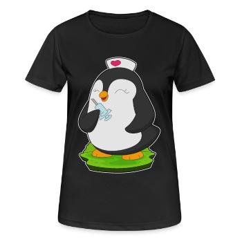 Infirmière Penguin Vie quotidienne - T-shirt respirant Femme - noir - Devant - AI Model Female 172 light (172cm)