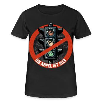 Die AMPEL ist AUS! - Frauen T-Shirt atmungsaktiv - Schwarz - Vorne - AI Model Female 172 light (172cm)