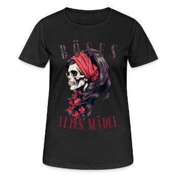 Bad Old Girl Biker Roses Skull Bandana - Women's Breathable T-Shirt - black - Front - AI Model Female 172 light (172cm)