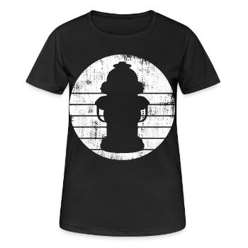 Dessin de bouche d’incendie - T-shirt respirant Femme - noir - Devant - AI Model Female 172 light (172cm)