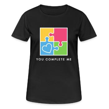Du vervollständigst mich wahre Liebe Valentinstag - Frauen T-Shirt atmungsaktiv - Schwarz - Vorne - AI Model Female 172 light (172cm)