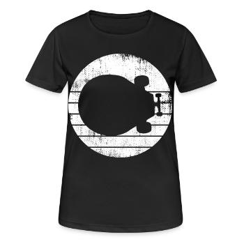 Skateboard Zeichnung - Frauen T-Shirt atmungsaktiv - Schwarz - Vorne - AI Model Female 172 light (172cm)