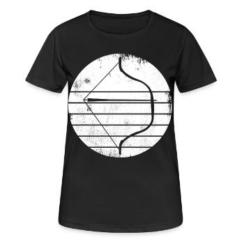 Croquis d’arc et de flèche - T-shirt respirant Femme - noir - Devant - AI Model Female 172 light (172cm)