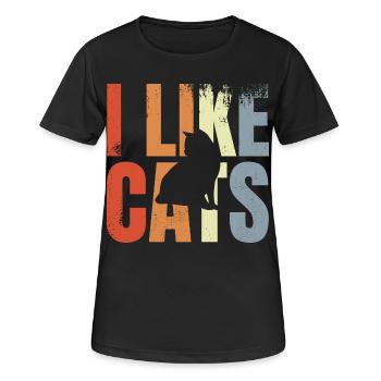 Katzenliebhaber - Frauen T-Shirt atmungsaktiv - Schwarz - Vorne - AI Model Female 172 light (172cm)