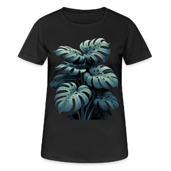 Cadeau de la forêt tropicale Monstera deliciosa - T-shirt respirant Femme - noir - Devant - AI Model Female 172 light (172cm)