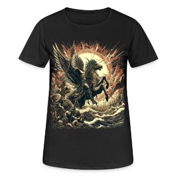 Mythos des göttlichen Reiters - Frauen T-Shirt atmungsaktiv - Schwarz - Vorne - AI Model Female 172 light (172cm)