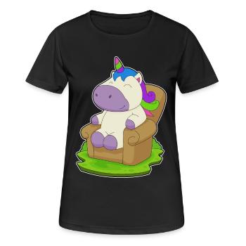 Einhorn Sessel - Frauen T-Shirt atmungsaktiv - Schwarz - Vorne - AI Model Female 172 light (172cm)