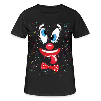 Clown Karneval Kostüm Clownskostüm Clowns Fasching - Frauen T-Shirt atmungsaktiv - Schwarz - Vorne - AI Model Female 172 light (172cm)