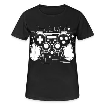 Game Controller - Frauen T-Shirt atmungsaktiv - Schwarz - Vorne - AI Model Female 172 light (172cm)