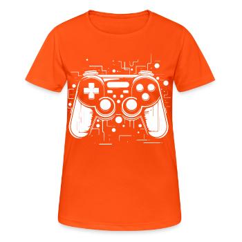 Game Controller - Frauen T-Shirt atmungsaktiv - Neonorange - Vorne - AI Model Female 172 dark (172cm)