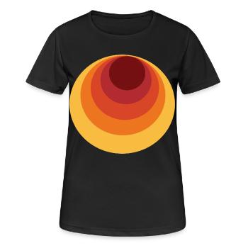 Retro Kreis Polka Dot - Frauen T-Shirt atmungsaktiv - Schwarz - Vorne - AI Model Female 172 light (172cm)