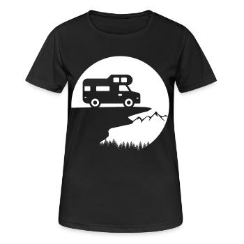Vanlife Adventure : un design de camping-car élégant - T-shirt respirant Femme - noir - Devant - AI Model Female 172 light (172cm)