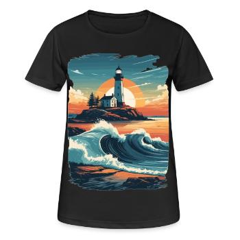 Phare - T-shirt respirant Femme - noir - Devant - AI Model Female 172 light (172cm)