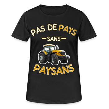 Pas De Pays Sans Paysans Jaune - T-shirt respirant Femme - noir - Devant - AI Model Female 172 light (172cm)