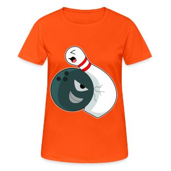 Quille à boule de bowling - T-shirt respirant Femme - orange néon - Devant - AI Model Female 172 dark (172cm)