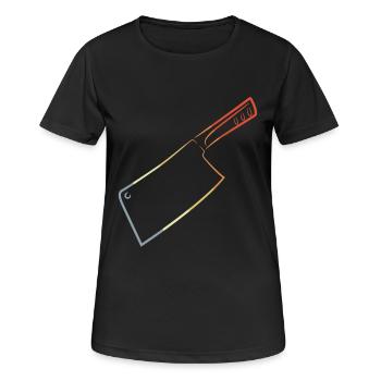 Retro Messer - Frauen T-Shirt atmungsaktiv - Schwarz - Vorne - AI Model Female 172 light (172cm)