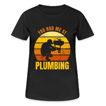 Vous m’avez eu à la plomberie - T-shirt respirant Femme - noir - Devant - AI Model Female 172 light (172cm)