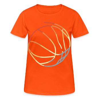 Basketball Retro Stil - Frauen T-Shirt atmungsaktiv - Neonorange - Vorne - AI Model Female 172 dark (172cm)