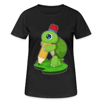Turtle Pupil Pencil School - Women's Breathable T-Shirt - black - Front - AI Model Female 172 light (172cm)