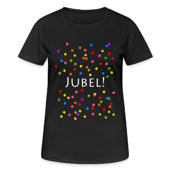 Jubel Konfetti Silvester Karneval - Frauen T-Shirt atmungsaktiv - Schwarz - Vorne - AI Model Female 172 light (172cm)