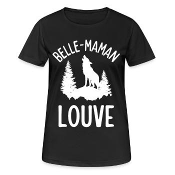 Louve hurlante en forêt - T-shirt respirant Femme - noir - Devant - AI Model Female 172 light (172cm)