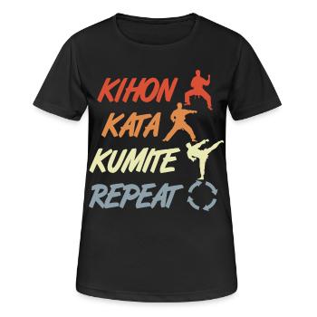 Säulen des Karate - Frauen T-Shirt atmungsaktiv - Schwarz - Vorne - AI Model Female 172 light (172cm)