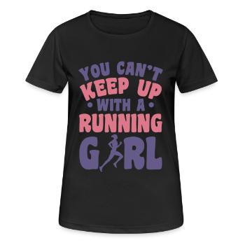 Coureur - T-shirt respirant Femme - noir - Devant - AI Model Female 172 light (172cm)