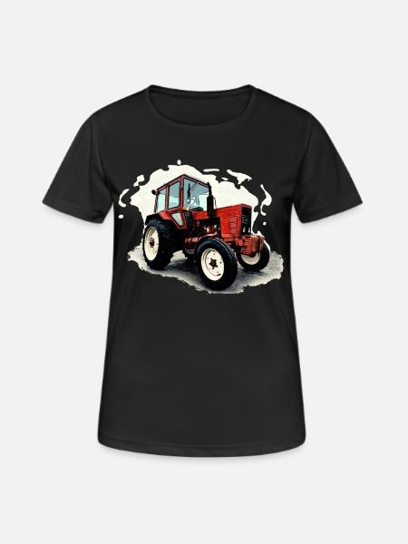 Traktor Belarus MTS 550 - Frauen T-Shirt atmungsaktiv - Schwarz