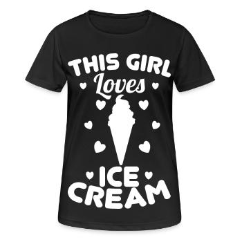 Ice Cream Girl - Women's Breathable T-Shirt - black - Front - AI Model Female 172 light (172cm)