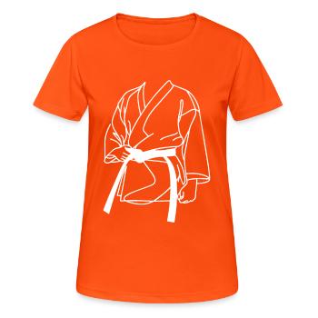 Karateka Sketch - Women's Breathable T-Shirt - neon orange - Front - AI Model Female 172 dark (172cm)