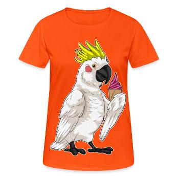 Parrot Waffle Ice Cream - Women's Breathable T-Shirt - neon orange - Front - AI Model Female 172 dark (172cm)