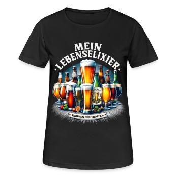 Bier Mein Lebenselixier Liebhaber Trinker Party - Frauen T-Shirt atmungsaktiv - Schwarz - Vorne - AI Model Female 172 light (172cm)
