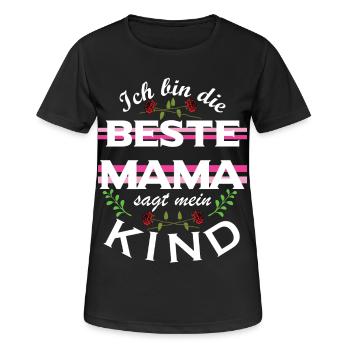 Beste Mama – sagt mein Kind - Frauen T-Shirt atmungsaktiv - Schwarz - Vorne - AI Model Female 172 light (172cm)