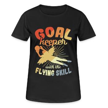 Goalkeeper with flying skills - Women's Breathable T-Shirt - black - Front - AI Model Female 172 light (172cm)