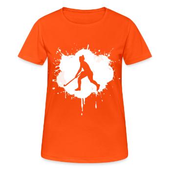 Hockey Player - Women's Breathable T-Shirt - neon orange - Front - AI Model Female 172 dark (172cm)