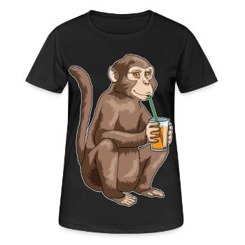 Affe Saft - Frauen T-Shirt atmungsaktiv - Schwarz - Vorne - AI Model Female 172 light (172cm)