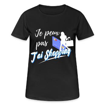 je peux pas j'ai shopping achat - T-shirt respirant Femme - noir - Devant - AI Model Female 172 light (172cm)