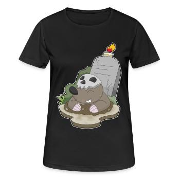Taupe Halloween Pierre tombale bougie - T-shirt respirant Femme - noir - Devant - AI Model Female 172 light (172cm)