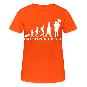 Development from child to tuba player - Women's Breathable T-Shirt - neon orange - Front - AI Model Female 172 dark (172cm)