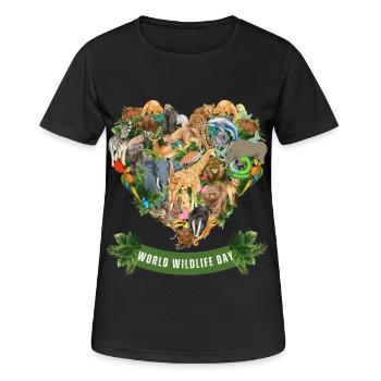 World Wildlife Day - Wildlife Lovers - Frauen T-Shirt atmungsaktiv - Schwarz - Vorne - AI Model Female 172 light (172cm)