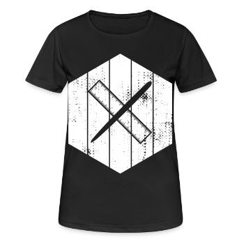 Drawing with pen and ruler - Women's Breathable T-Shirt - black - Front - AI Model Female 172 light (172cm)