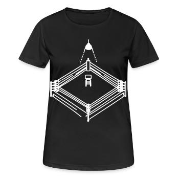 Dessin de ring de boxe - T-shirt respirant Femme - noir - Devant - AI Model Female 172 light (172cm)