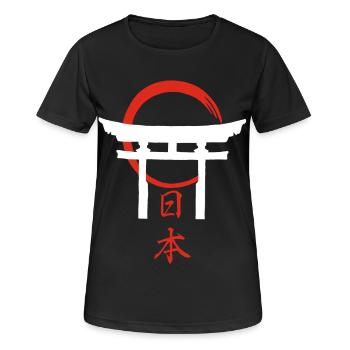 Torii Gate (White) - Women's Breathable T-Shirt - black - Front - AI Model Female 172 light (172cm)