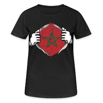 Marokko - Frauen T-Shirt atmungsaktiv - Schwarz - Vorne - AI Model Female 172 light (172cm)