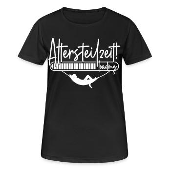 Altersteilzeit loading Ladebalken Hängematte ATZ - Frauen T-Shirt atmungsaktiv - Schwarz - Vorne - AI Model Female 172 light (172cm)