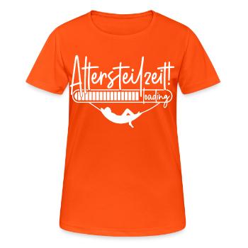 Altersteilzeit loading Ladebalken Hängematte ATZ - Frauen T-Shirt atmungsaktiv - Neonorange - Vorne - AI Model Female 172 dark (172cm)