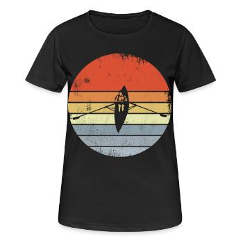 Vintage Ruderboot Zeichnung - Frauen T-Shirt atmungsaktiv - Schwarz - Vorne - AI Model Female 172 light (172cm)