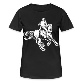 Cavalier - T-shirt respirant Femme - noir - Devant - AI Model Female 172 light (172cm)