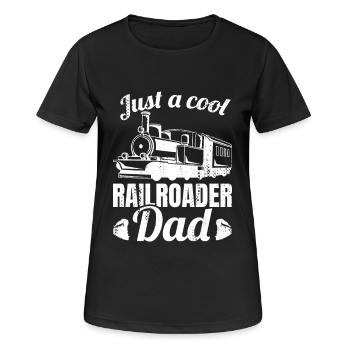 Eisenbahn Vater - Frauen T-Shirt atmungsaktiv - Schwarz - Vorne - AI Model Female 172 light (172cm)