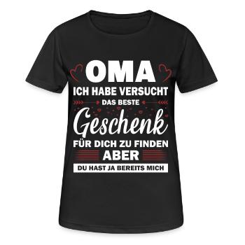 Beste Oma Geschenk Lustiger Spruch Enkel - Frauen T-Shirt atmungsaktiv - Schwarz - Vorne - AI Model Female 172 light (172cm)